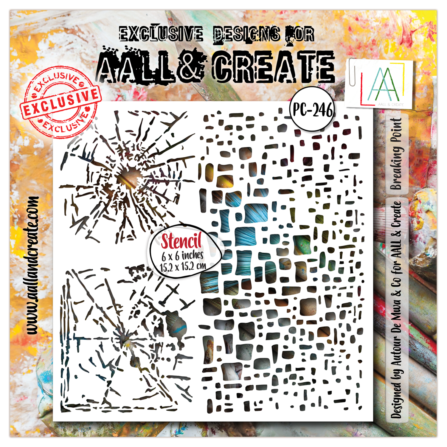 Aall&Create - #246- 6"X6" STENCIL - Breaking point