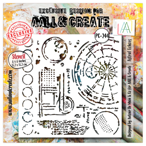 Aall&Create - #244- 6"X6" STENCIL - Astral Echoes