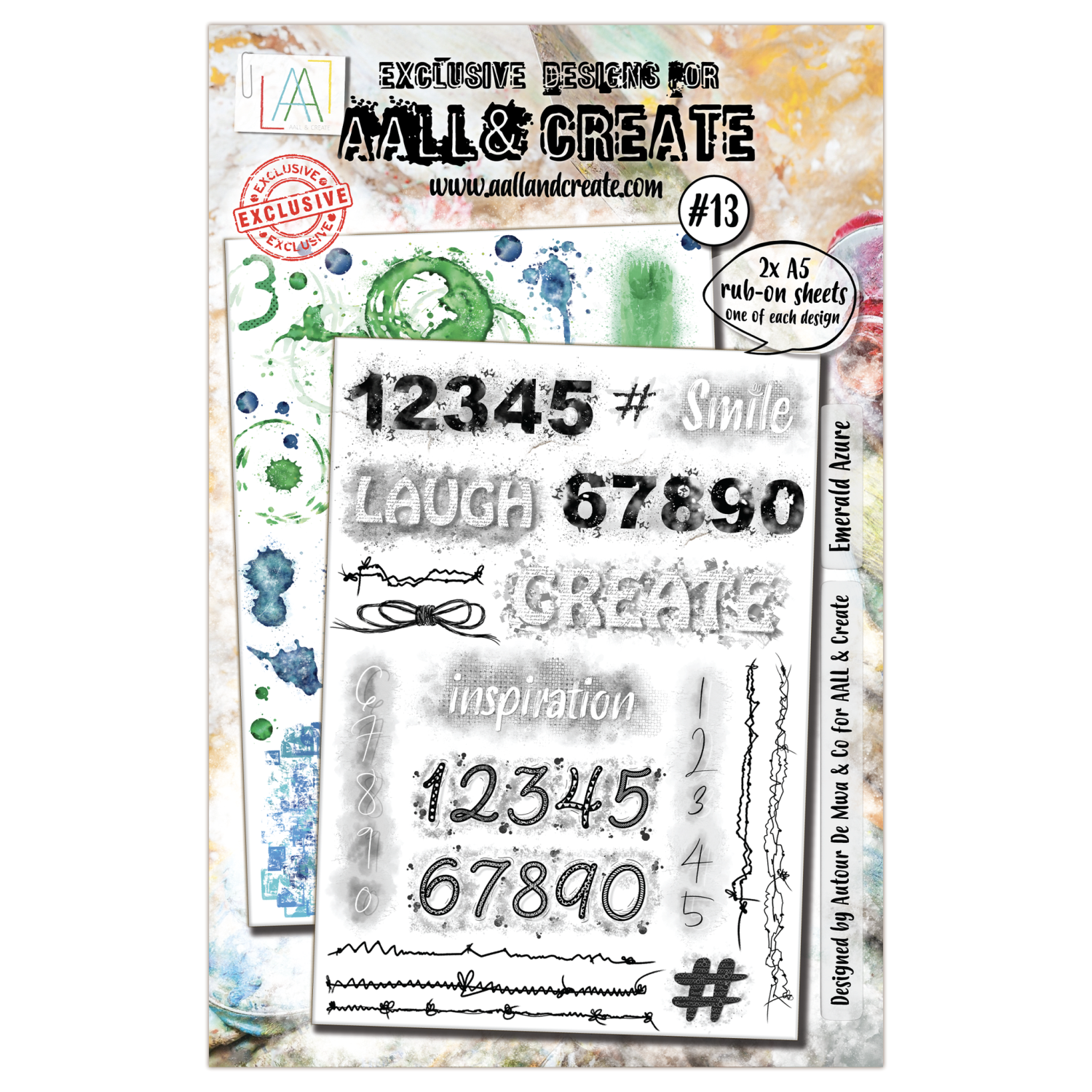 Aall & create - #13 - Rub-on sheets - emerald Azure