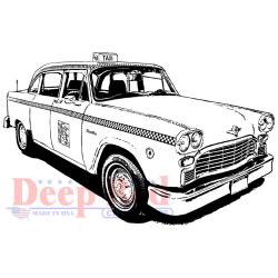 Classic Taxi - Deep Red Cling Stamp 3.2"X2.2"