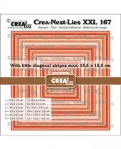 Crealies - Squares with diagonal stripes - Crea-Nest-Lies XXL stansen no. 167