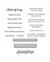 Spellbinders - Classic Road Legends Clear Stamp & Die Set Cruisin' By Sentiments