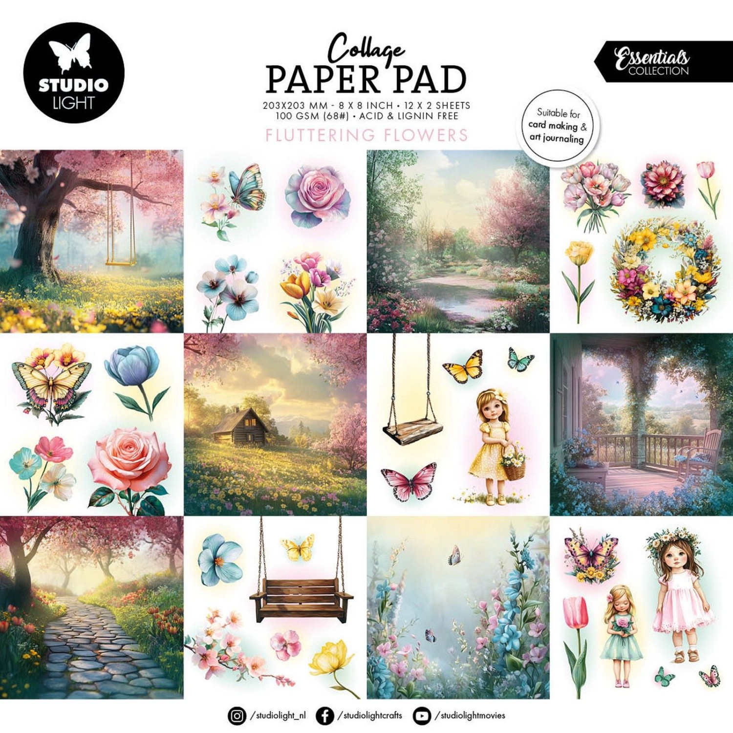 Studio Light • Essentials Paper Elements Fluttering Flowers