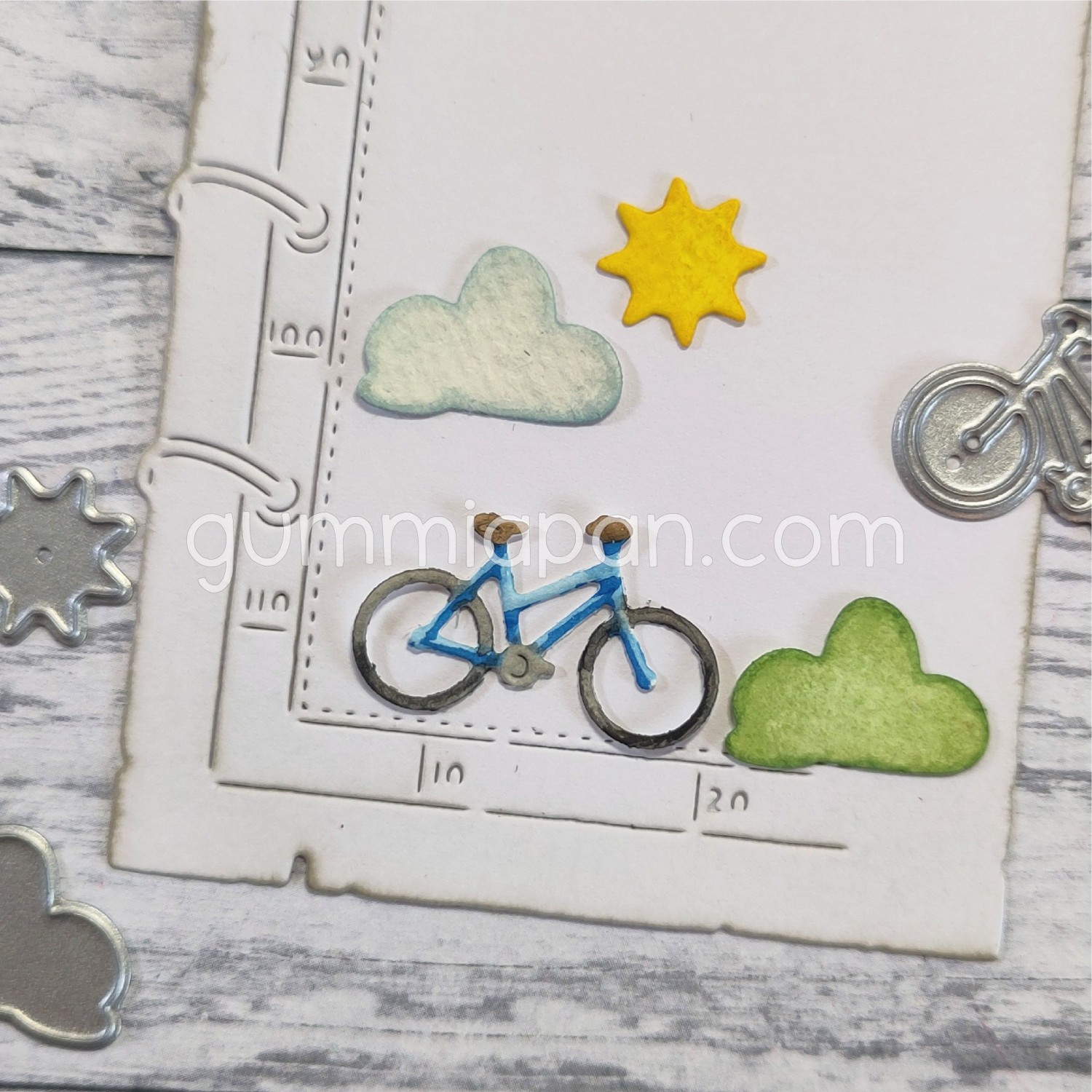 Gummiapan - Sykkel sol og sky- Dies
