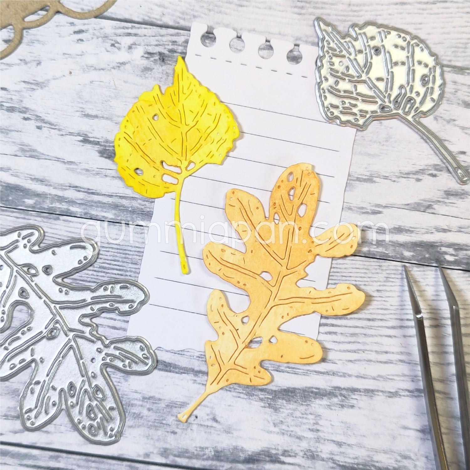 Gummiapan - Slitne løvblad - Dies