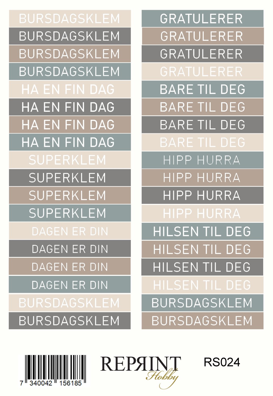 Reprint - Cozy Season - Text Norsk - Paper Stickers