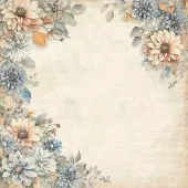 Reprint - Cozy Season - Flower corner- 12x12