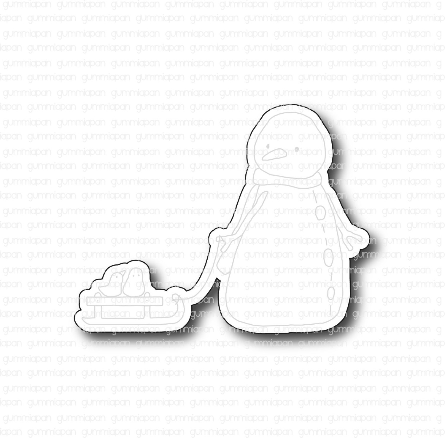 Gummiapan - Yuki med Kälke med dies