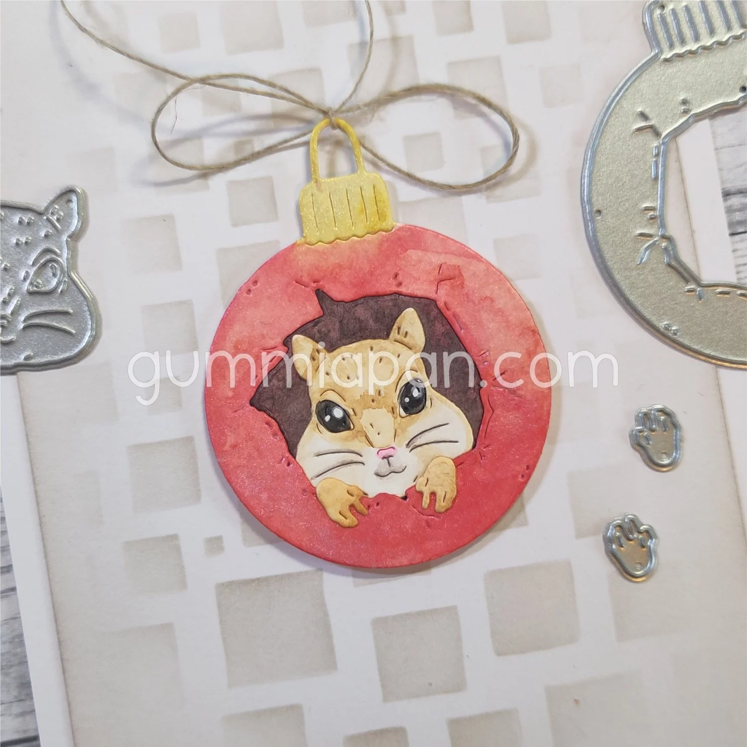 Gummiapan - Hamster i julekule- Dies