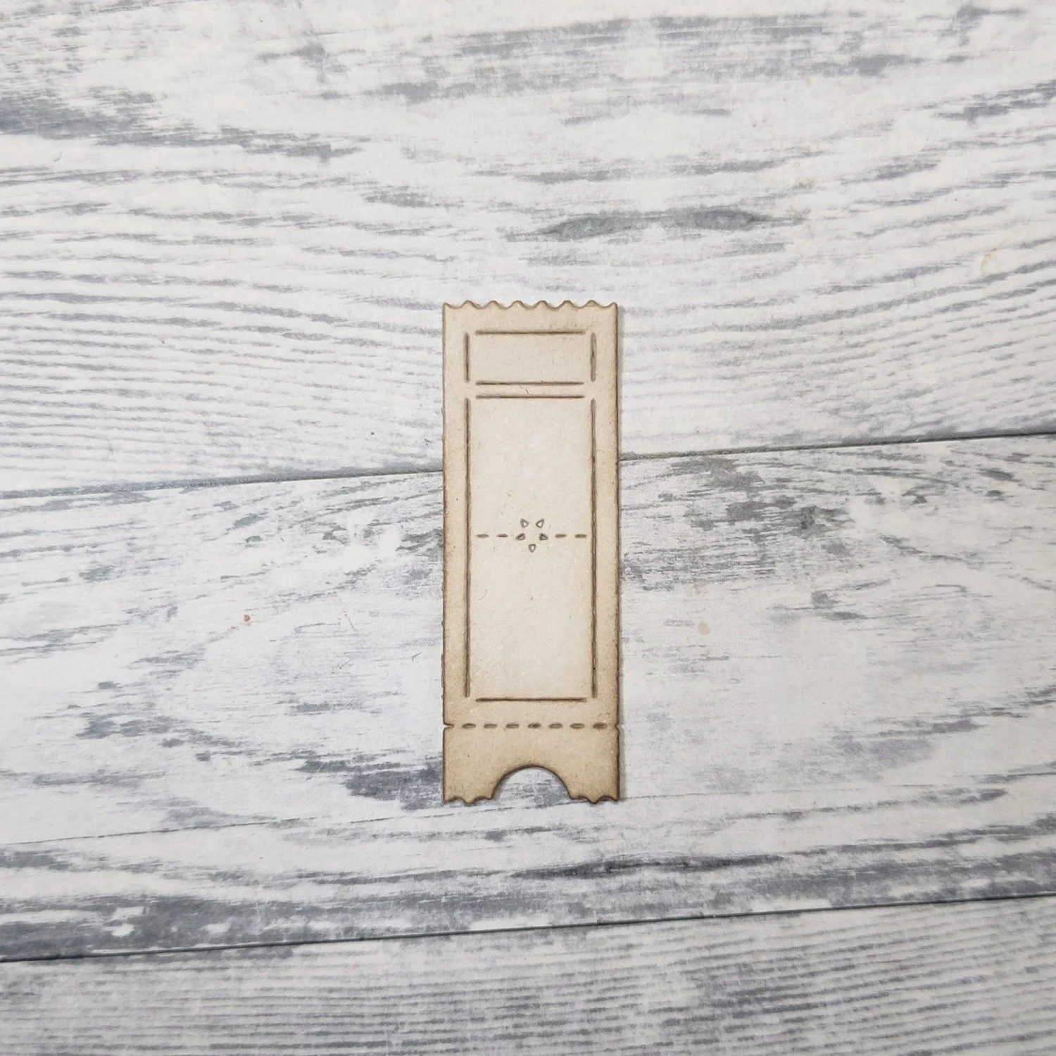 Gummiapan - Liten Billett med Stjerne i mitten - dies