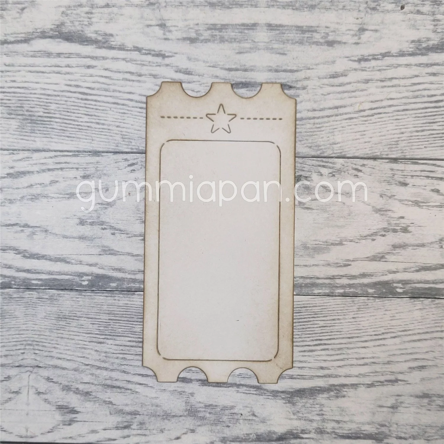 Gummiapan - Stor Sliten Billett med Stjerne  - dies