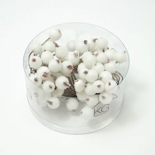 Kort og godt - Pyntebær -Hvit - Frost