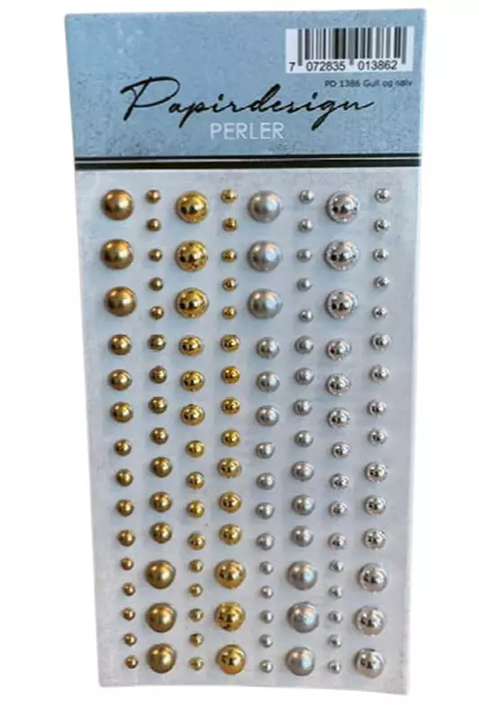 Papirdesign - Halvperler - Gull og sølv