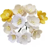 MIXED WHITE/CREAM MULBERRY PAPER CHERRY BLOSSOMS