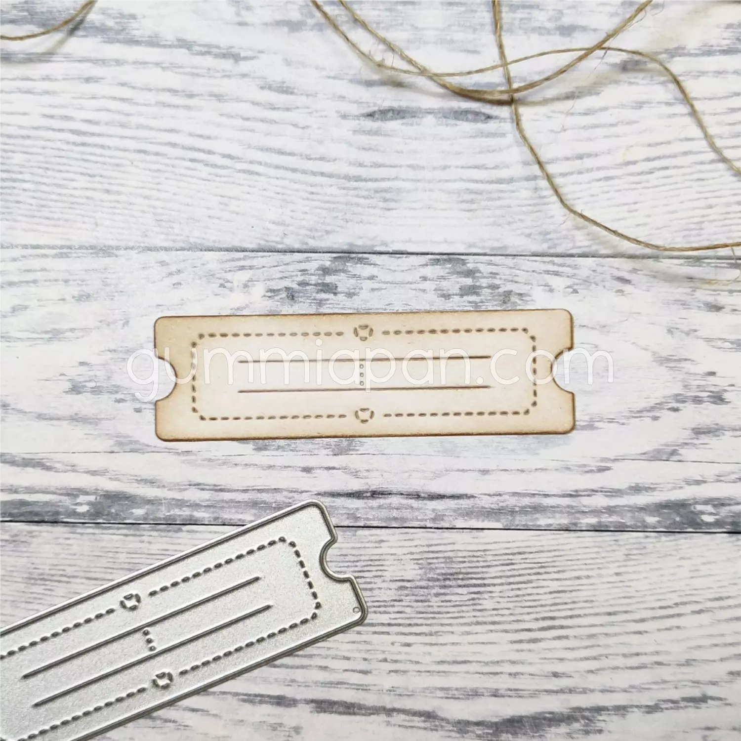 Gummiapan - Billett med dobble hjerter- dies