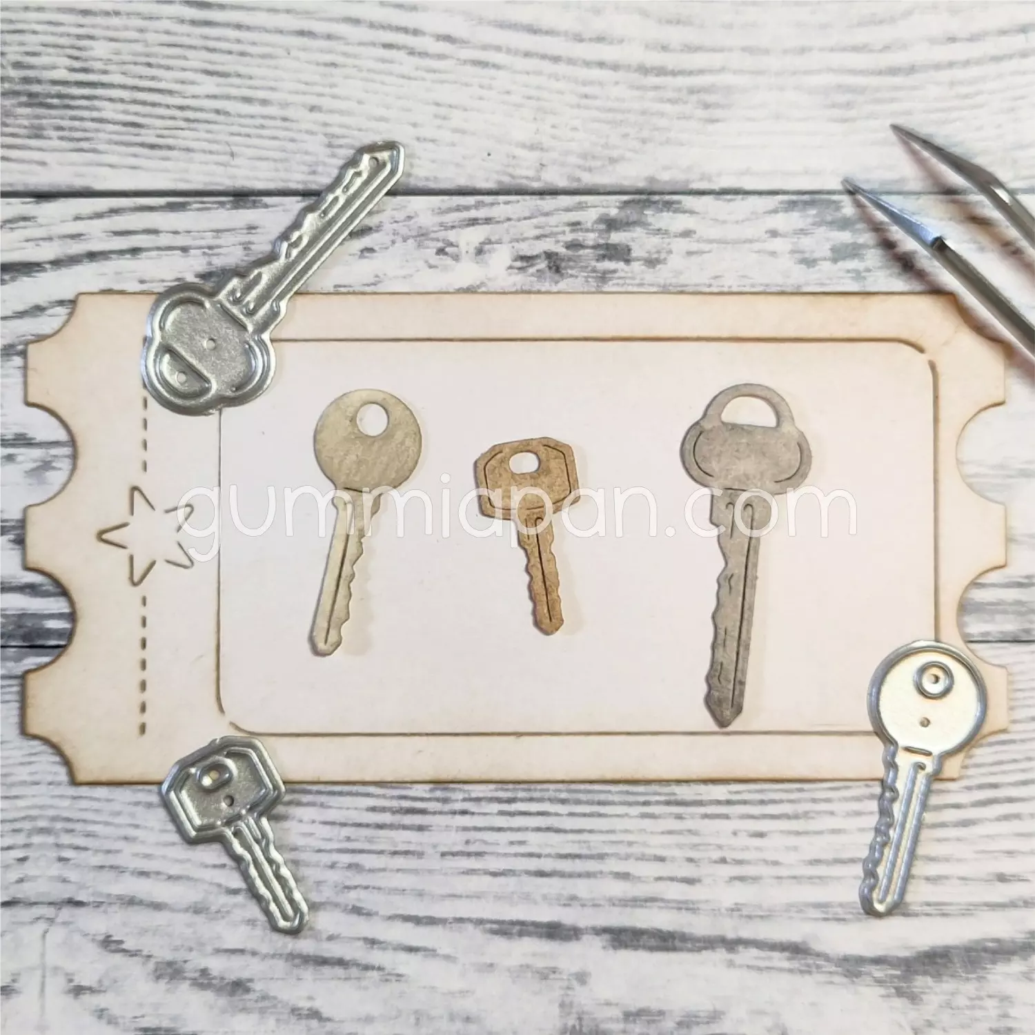 Gummiapan - Tre nøkkler - dies