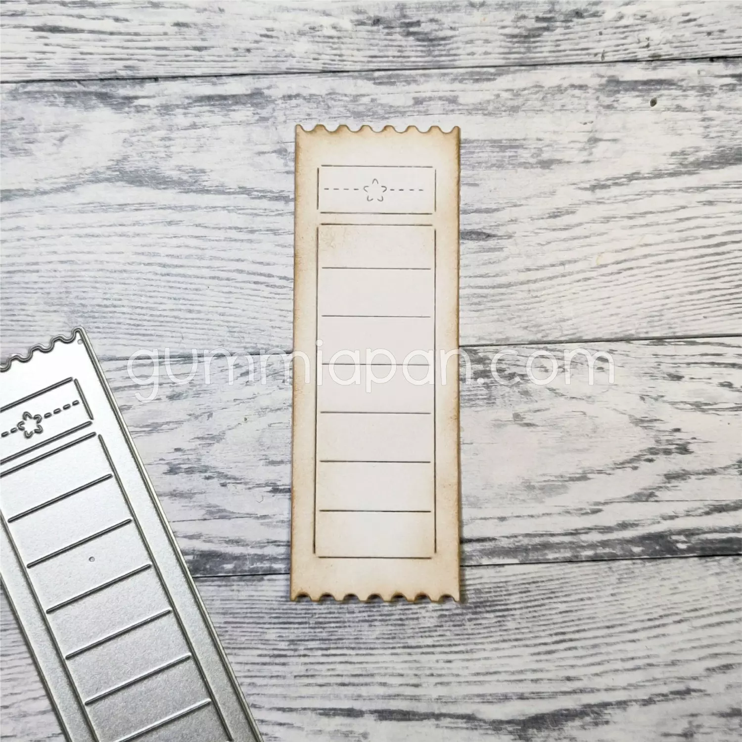 Gummiapan - Lang billett med stjerne - dies