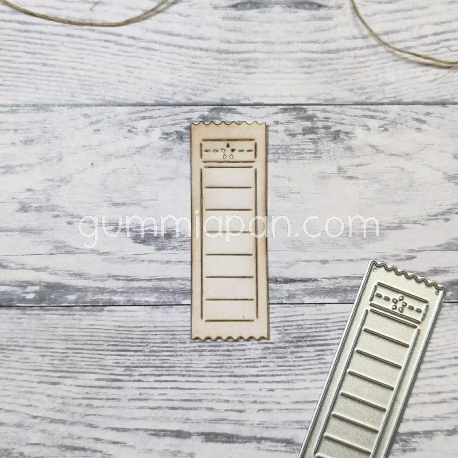 Gummiapan - Liten billett med stjerne - dies