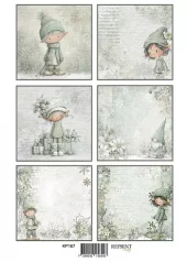 Reprint - Klippark - Home for Christmas - Elf tags A4