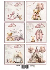 Reprint - Klippark - Baby girl tags A4