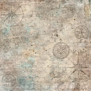 Reprint - masculine moments - Old map- 12 x 12"