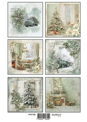 Reprint - Klippark - Home for Christmas - tags A4
