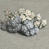 Papirdesign - Miniblomster - Beige og grå