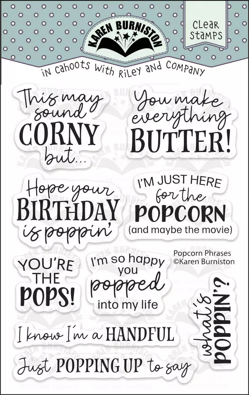 Karen Burniston Stamps - Popcorn phrases