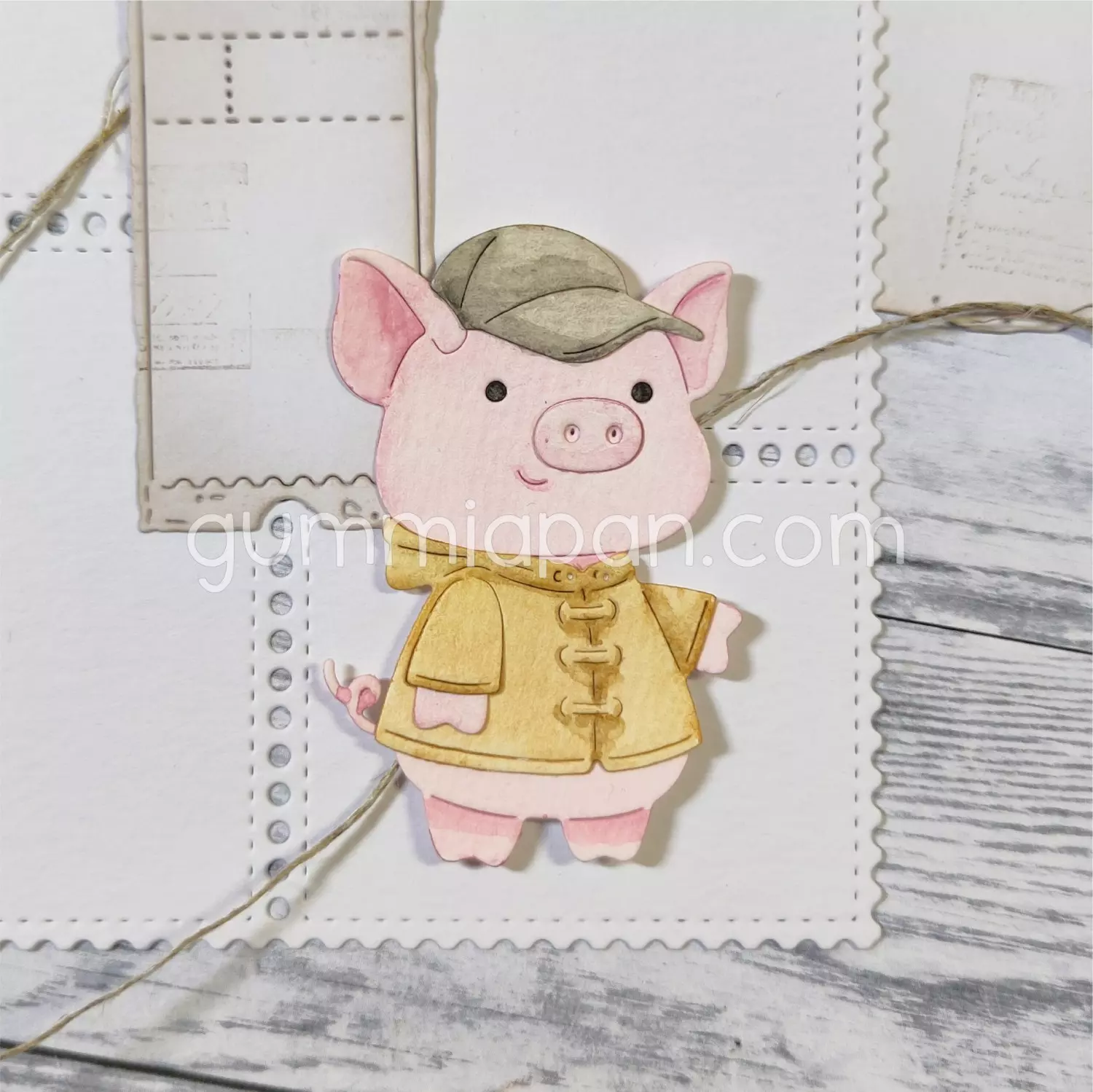 Gummiapan - Duffel & Keps till Piggy - Dies