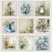 Reprint - Hello Spring Collection - Tags- 12 x 12"