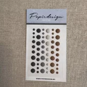 Papirdesign - Dotter - Grå og sort