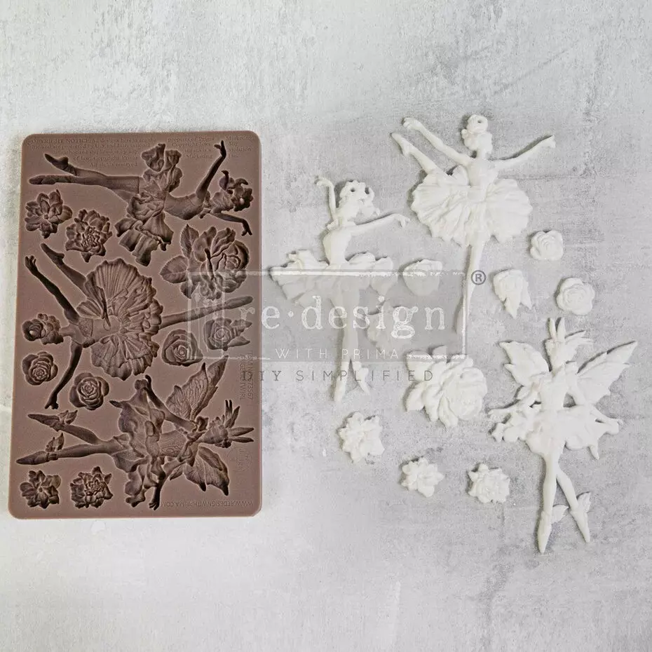 Re-Design with Prima - Angelic Twirl 5x8 Inch Decor Mould