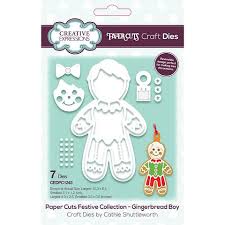 CEDPC1243, christmas dies, gingerbread die, boy, bow