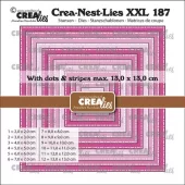 Crealies - Crea-Nest-Lies XXL Dies Squares with Dots and Stripes