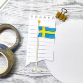 Gummiapan - Flagg på stang- Dies