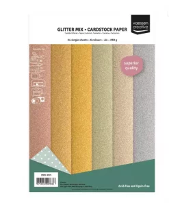 Vaessen Creative • Cardstock Paper 250g A4 Glitter Mix 24x