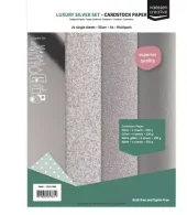 Vaessen Creative • Cardstock Paper 250g A4 Luxury Silver Set 24x