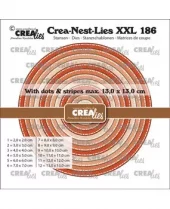 Crealies - Crea-Nest-Lies XXL Dies Circles with Dots and Stripes (CLNestXXL186