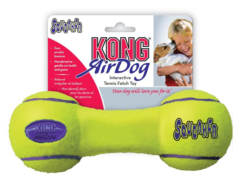 KONG AirDog Squeaker Dumbbell tennisball, large, ASDB1