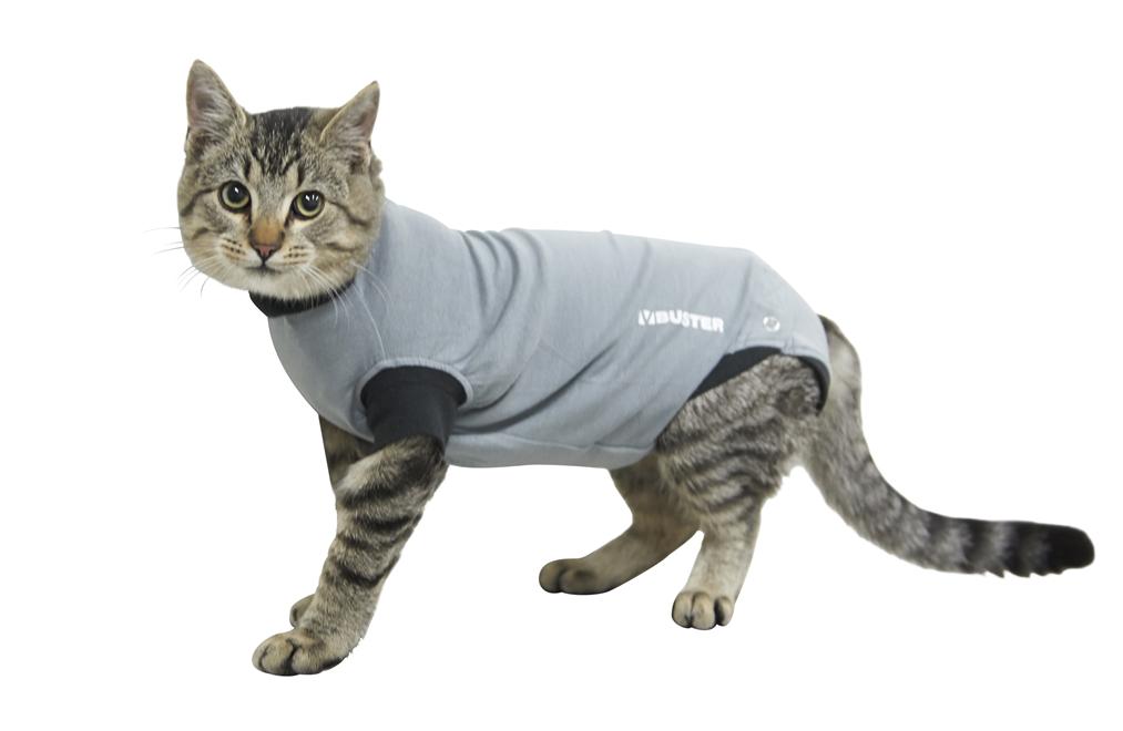 BUSTER Body Suit EasyGo til katt, grå/sort, 33 cm, str. XXS