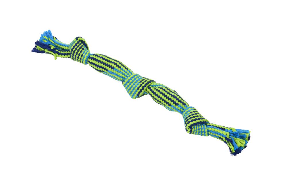 BUSTER  Squeak Rope, blue/lime, medium, 35 cm