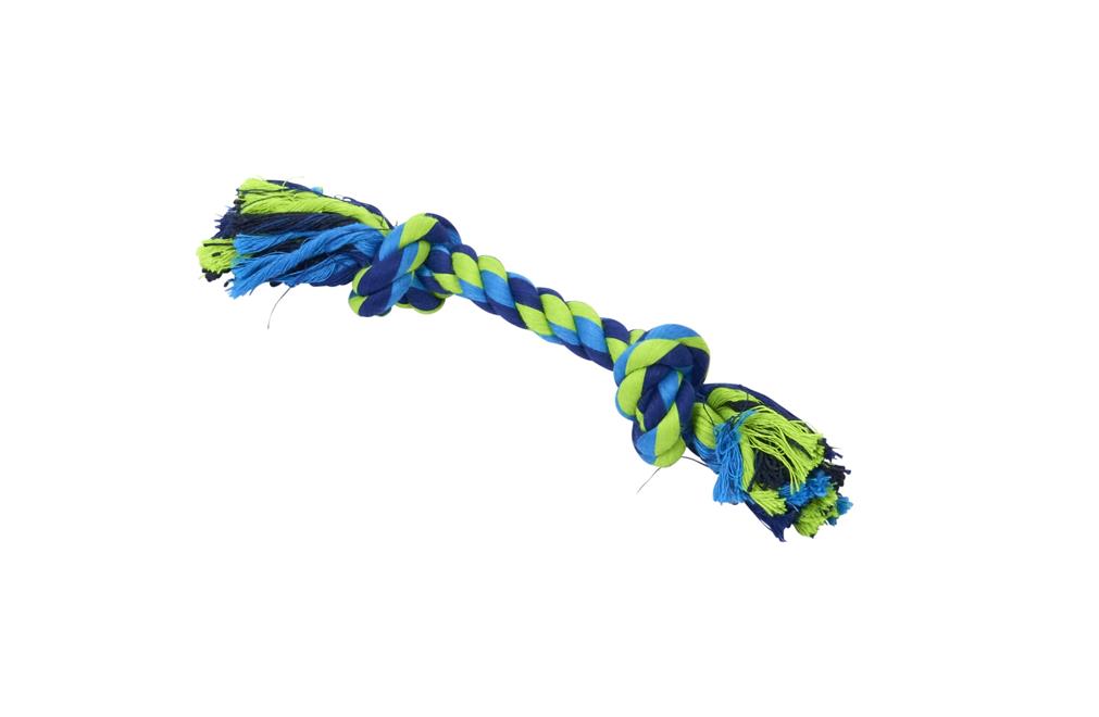 BUSTER  Dental Rope 2-Knot, blue/lime, x-small, 15 cm