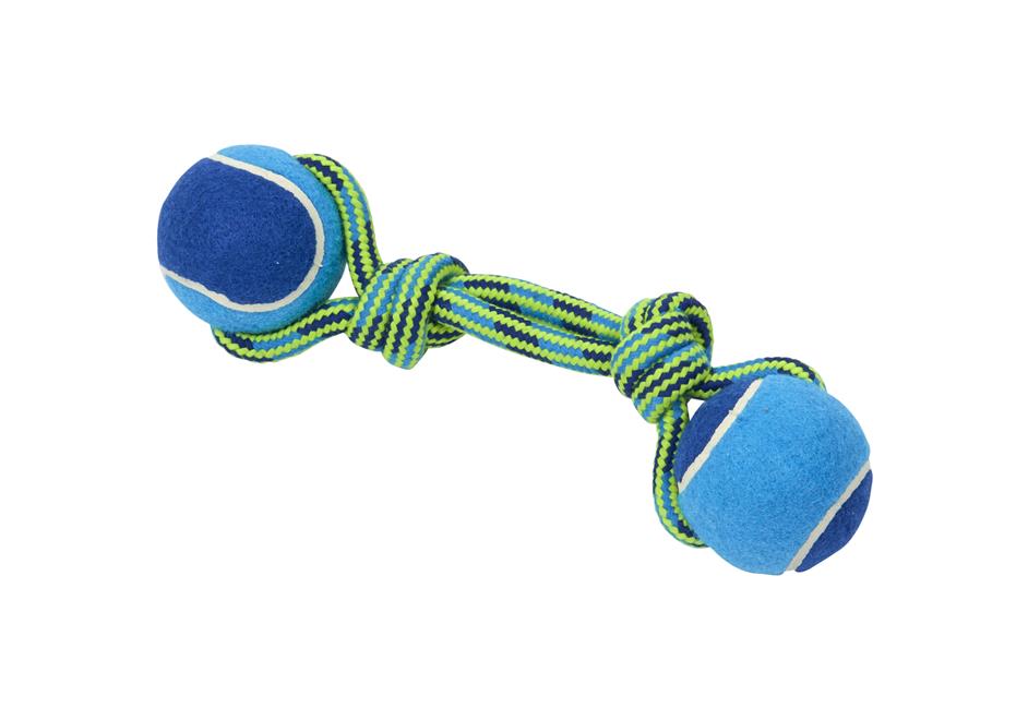 BUSTER  Tyggeball Double Tennisball, blue/lime, medium, 23 cm