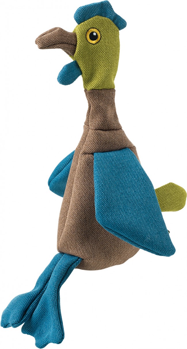 61369 Dog Toy Canvas Slim Bird, approx. 25 cm brown/blue