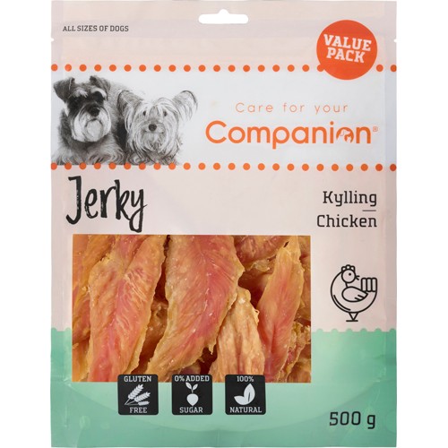 Companion Chicken Jerky, 500g Value Pack