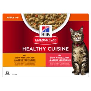 SP Feline Adult Healthy Cuisine Chicken/Salmon & Vegetables 12x80g porsjonsposer
