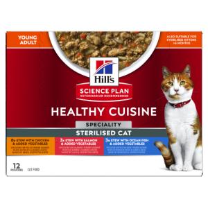 SP Feline YoungAd Sterilised Healthy Cuisine Mixed 12x80g porsjonsposer