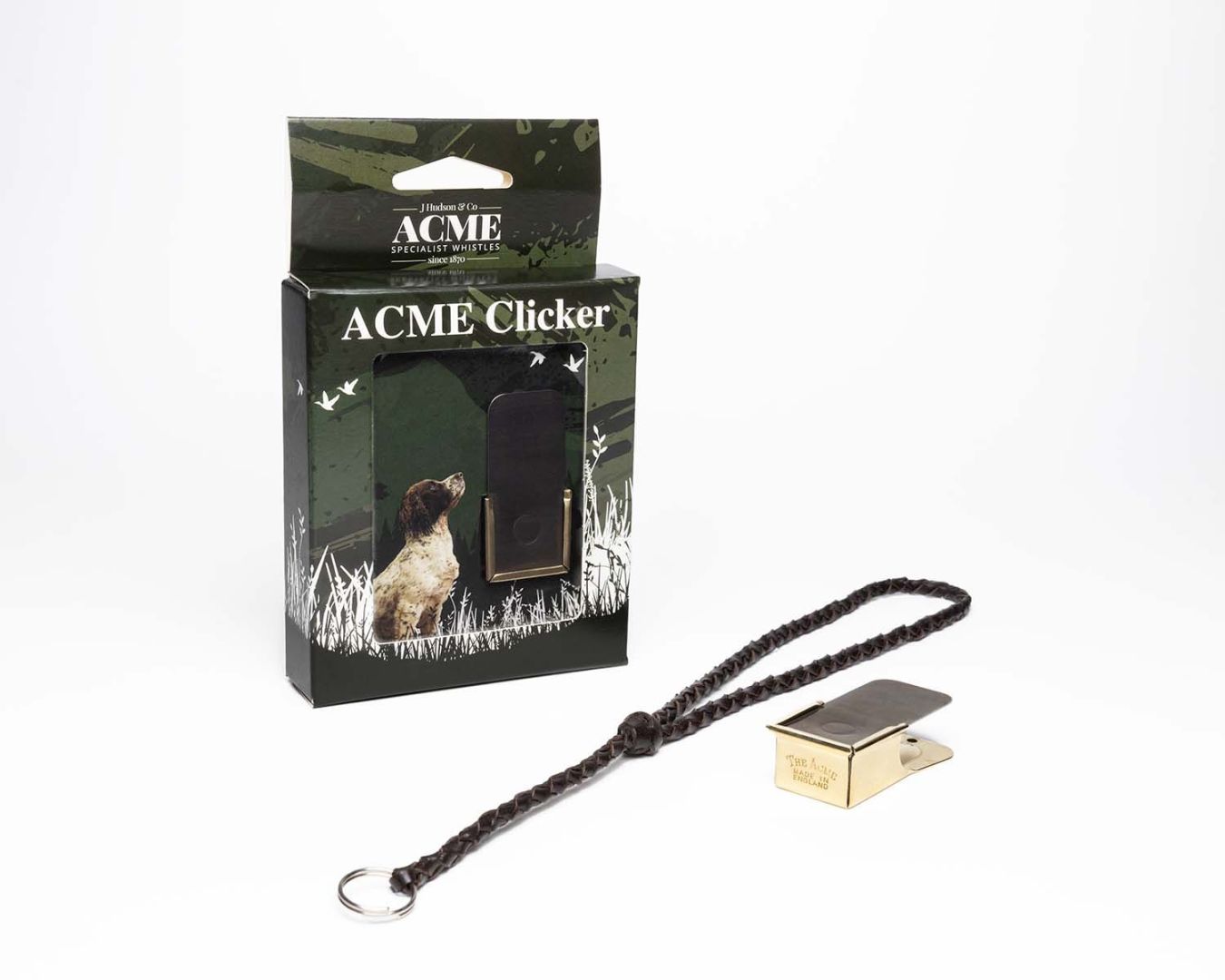 Acme clicker 470 m/wrist band - flettet lær