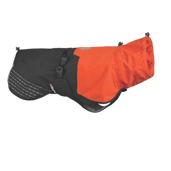 Fjord raincoat, unisex, black/orange, 33 cm