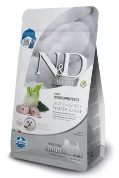 FA N&D WHITE DOG SEA BASS, SPIRULINA & FENEL ADULT MINI 2 KG